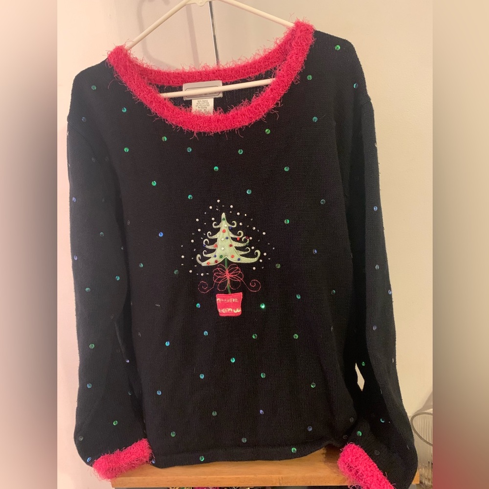 Mandal Bay Ugly Christmas Tree Sweater Size XL  Tree Long Sleeve Vintage